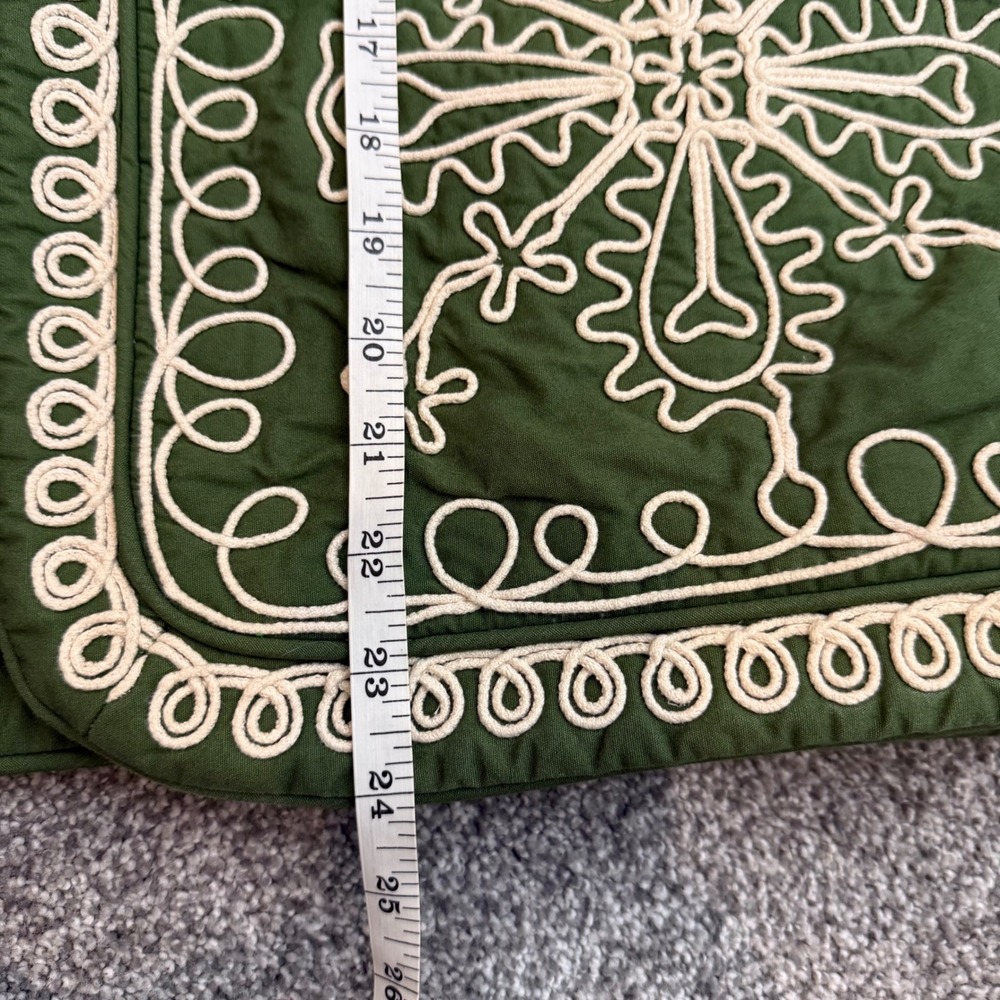 Sezane Embroidered Olive Green Quilted Jacket - Picture 8 of 8